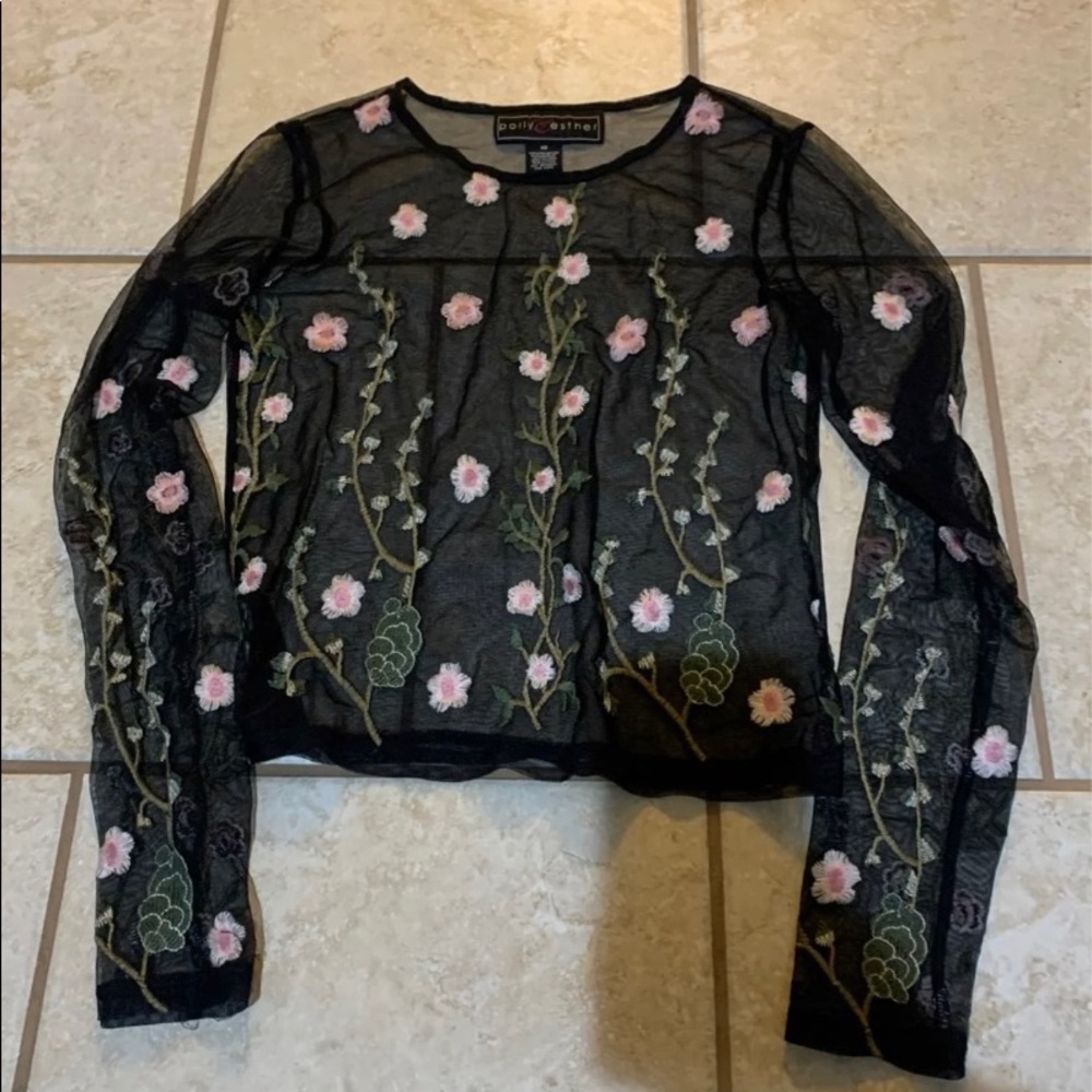 Super cute Sheer Floral top
